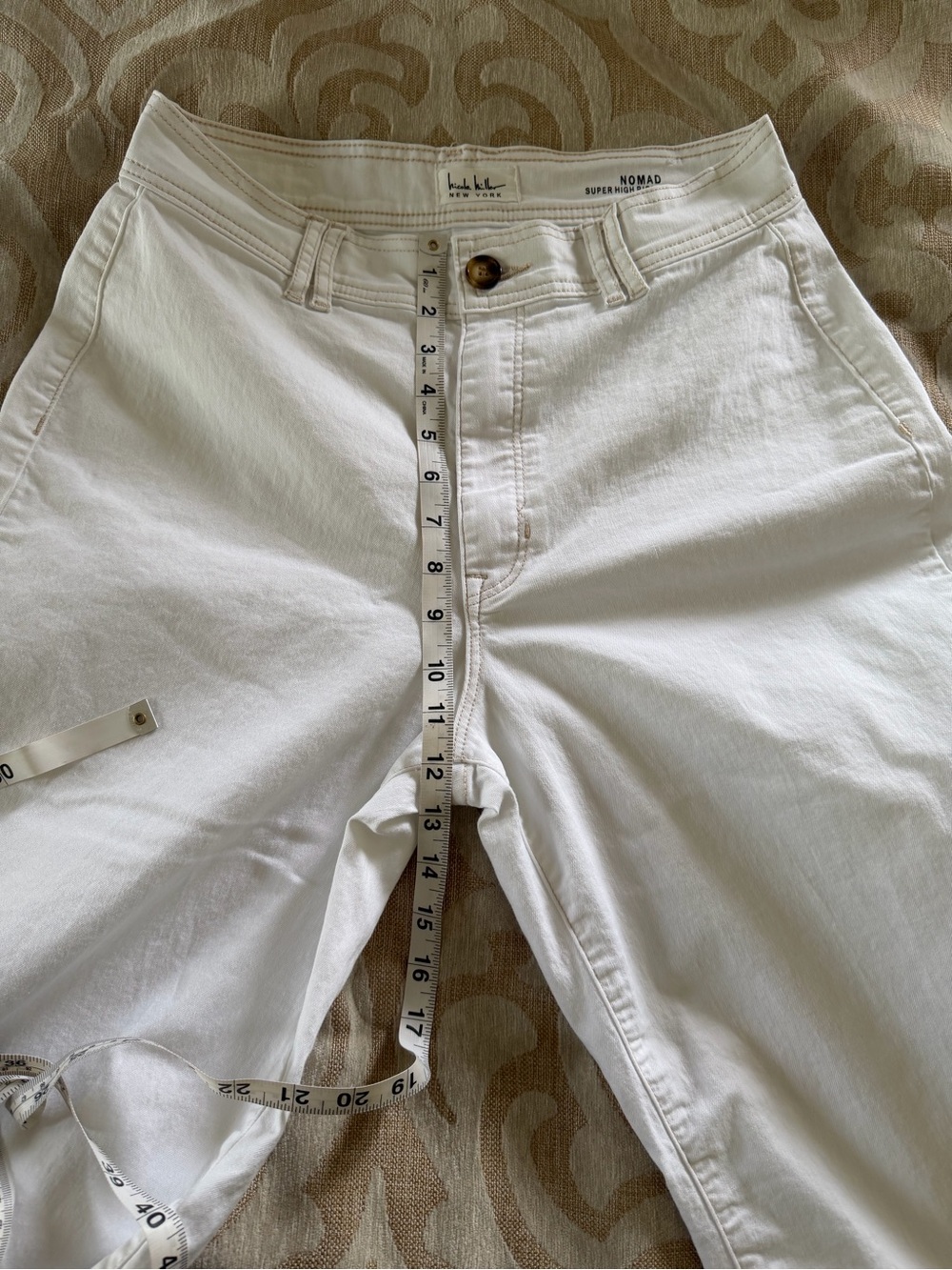 Nicole Miller New York Nomad Super High Rise Wide Leg White Jeans 10 - Picture 14 of 14